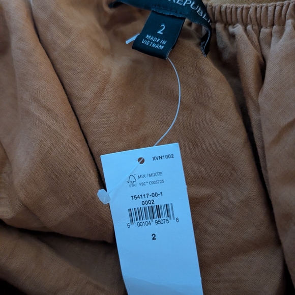 NWT Banana Republic Manon Linen Blend Maxi Dress Brown Sz 2 - Picture 5 of 5